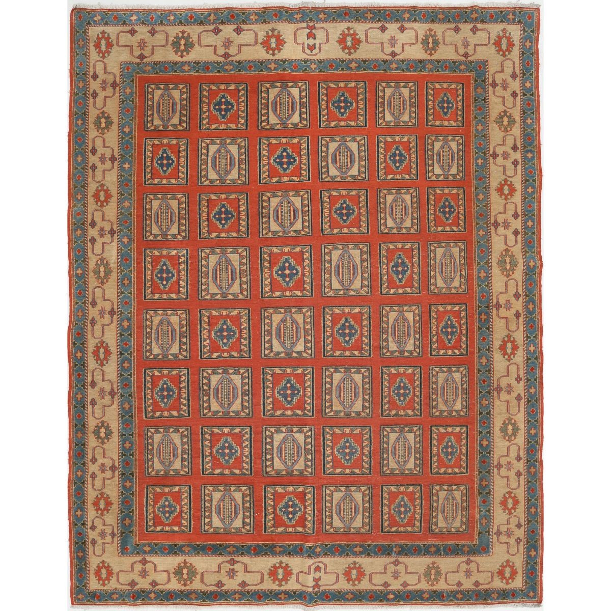 Sumak 6x7 Hand Woven Washable Wool Rug - Colorful