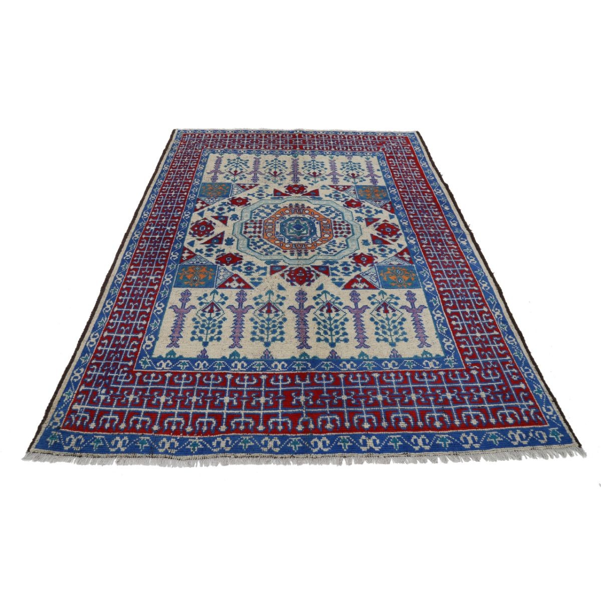 Revival 6x8 Handmade Double Knotted Washable Wool Rug - Colorful