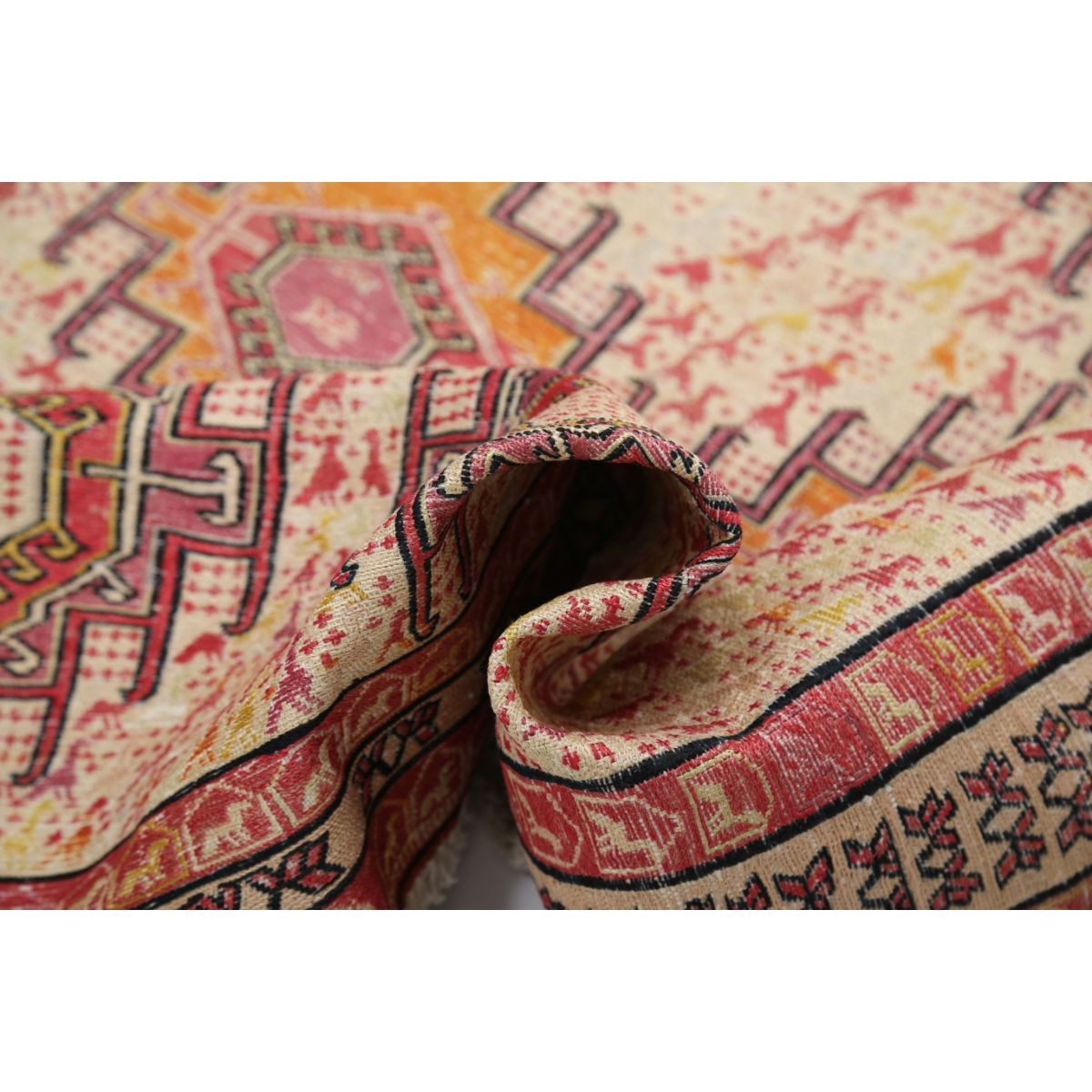 Silki 4x6 Hand Woven Washable Silk Rug - Colorful