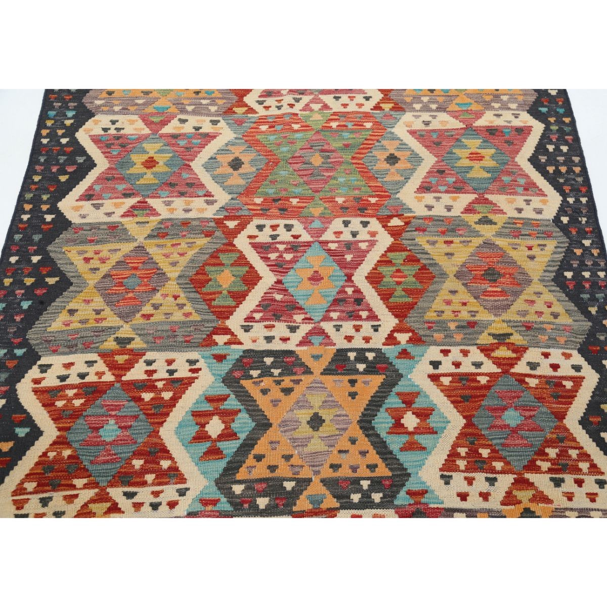 Maimana 5x7 Hand Woven Washable Wool Rug - Colorful