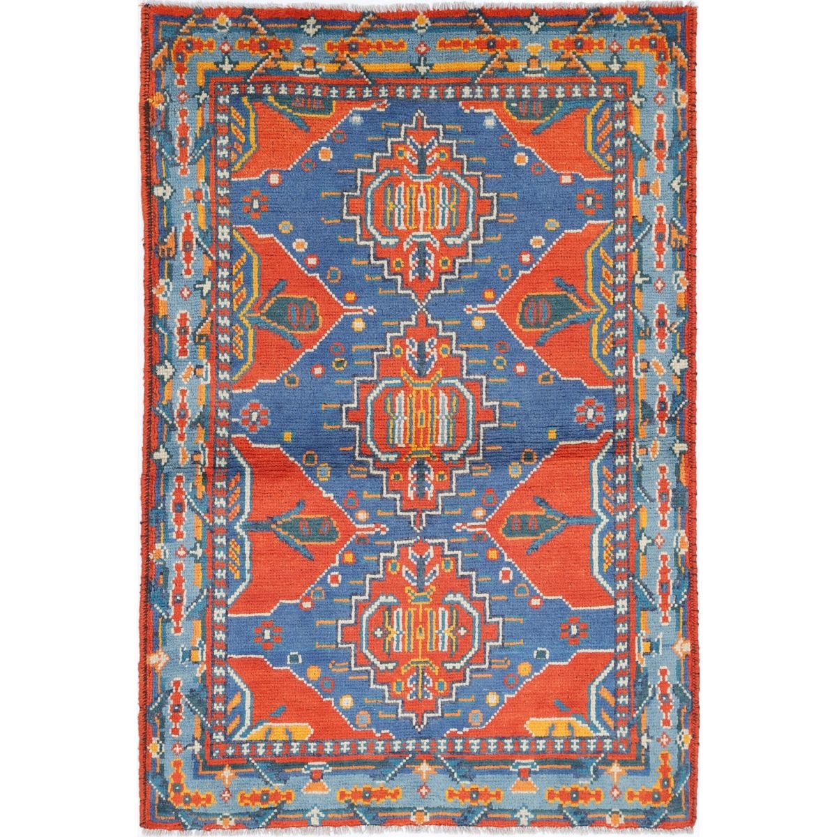 Revival 3x5 Handmade Double Knotted Washable Wool Rug - Colorful