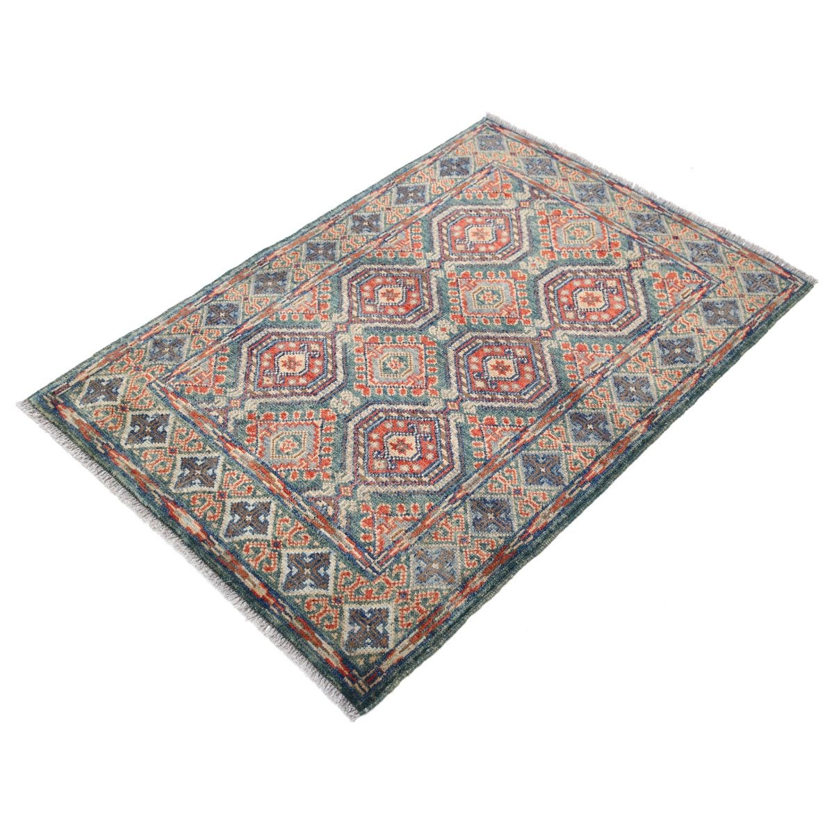 Revival 3x4 Handmade Double Knotted Washable Wool Rug - Colorful