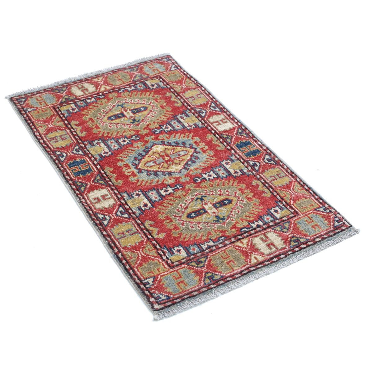 Revival 2x3 Handmade Double Knotted Washable Wool Rug - Colorful