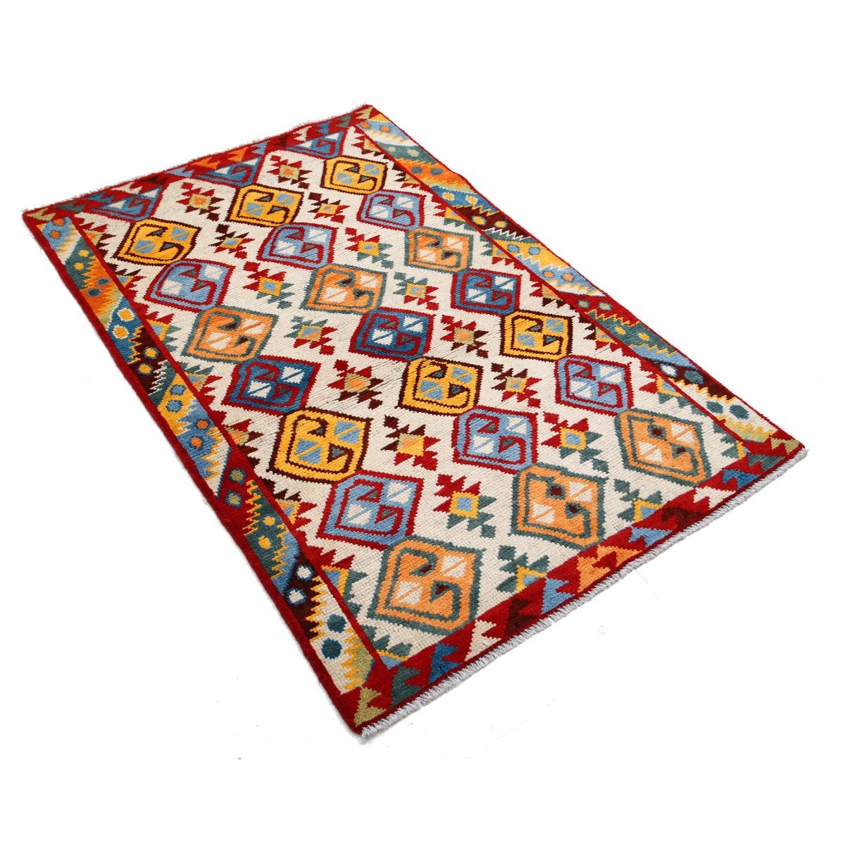 Revival 3x5 Handmade Double Knotted Washable Wool Rug - Colorful