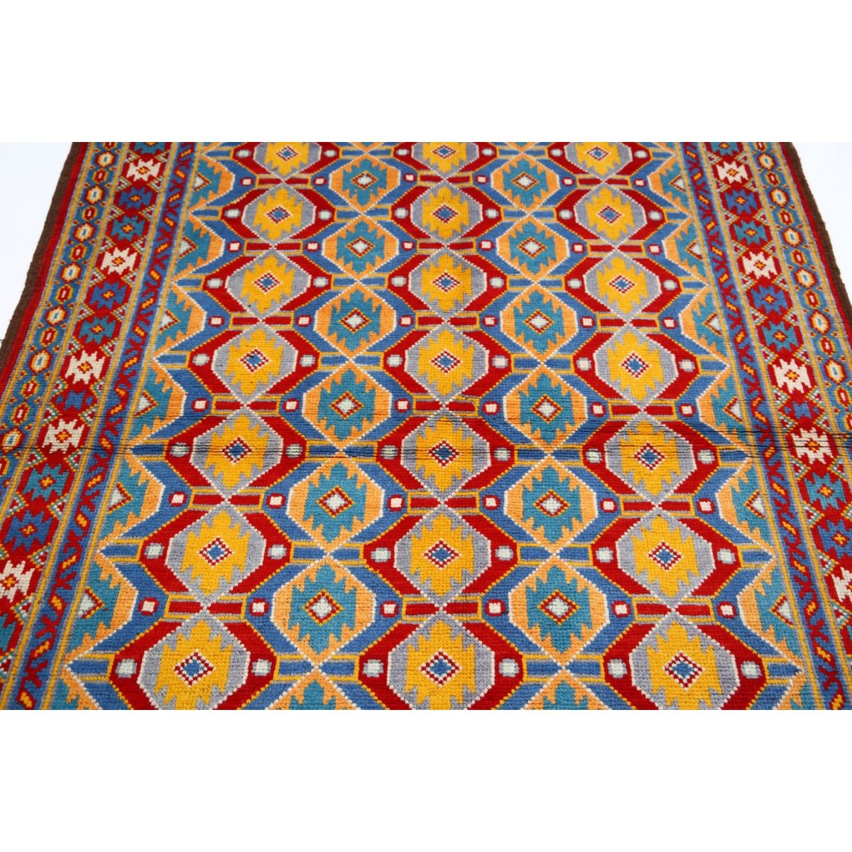 Revival 5x6 Handmade Double Knotted Washable Wool Rug - Colorful