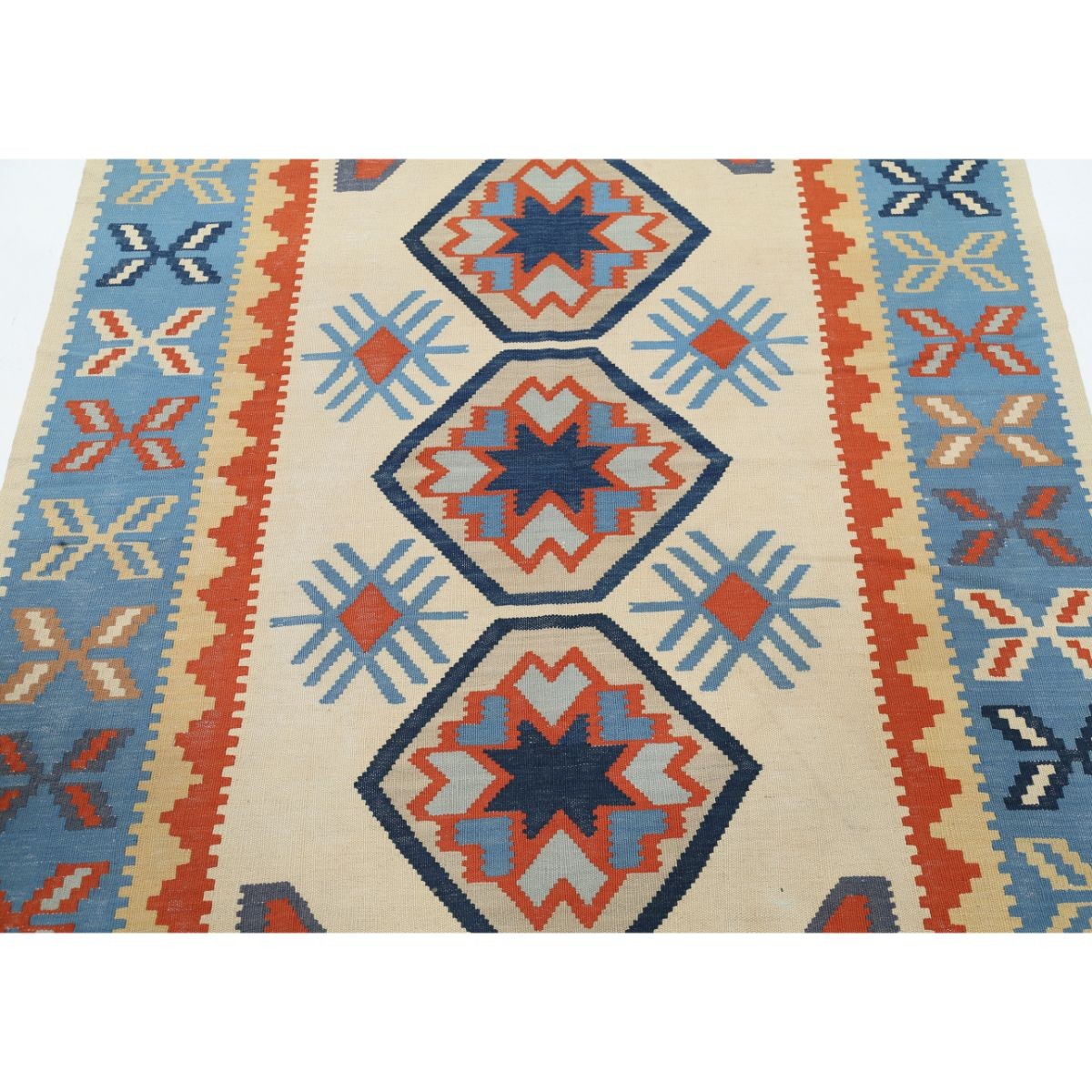 Kafkaas 5x7 Hand Woven Washable Wool Rug - Colorful
