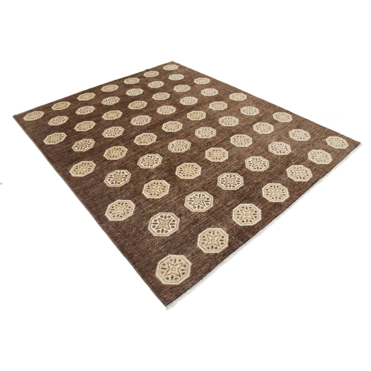 Modcar 7x8 Handmade Double Knotted Washable Wool Rug - Colorful