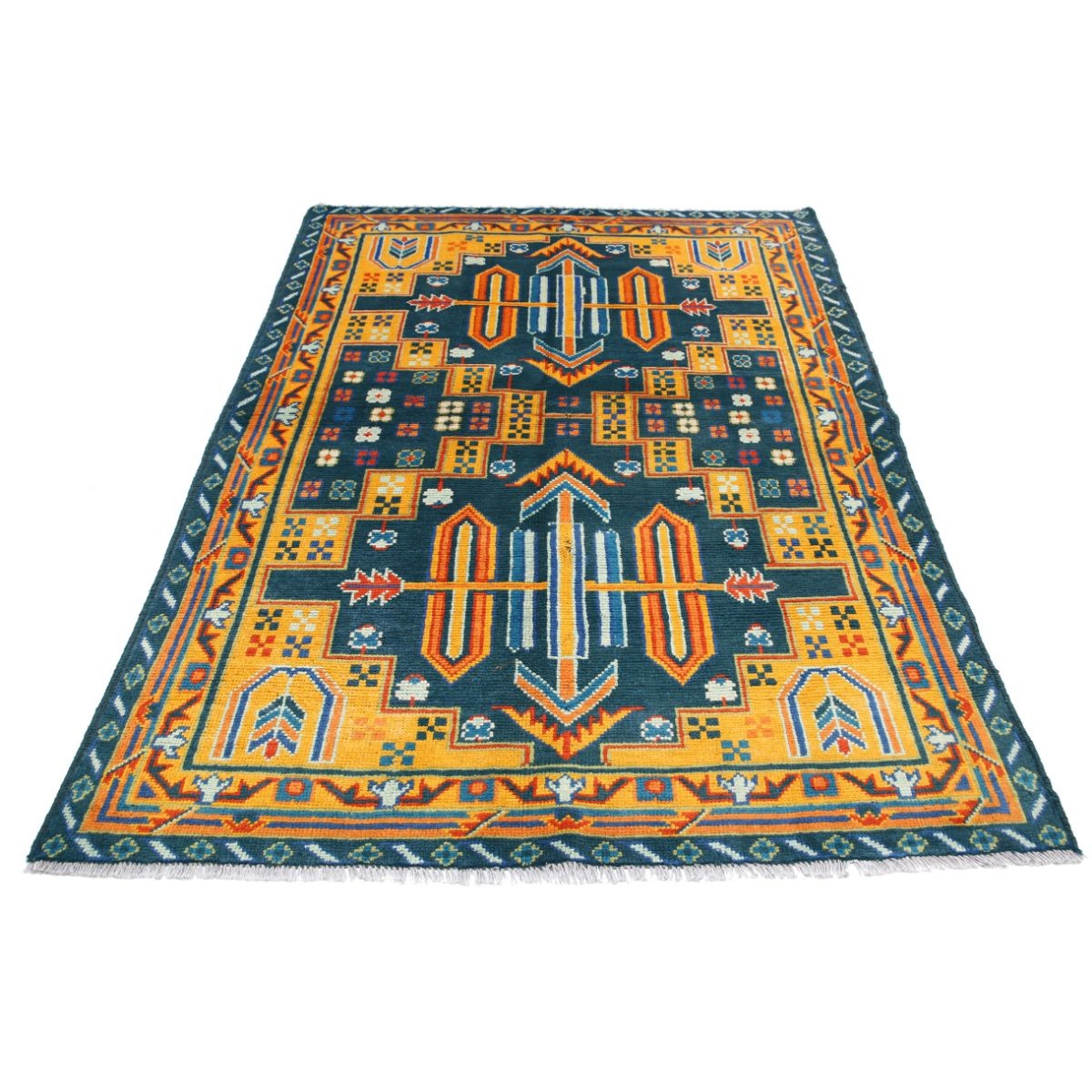 Revival 5x7 Handmade Double Knotted Washable Wool Rug - Colorful