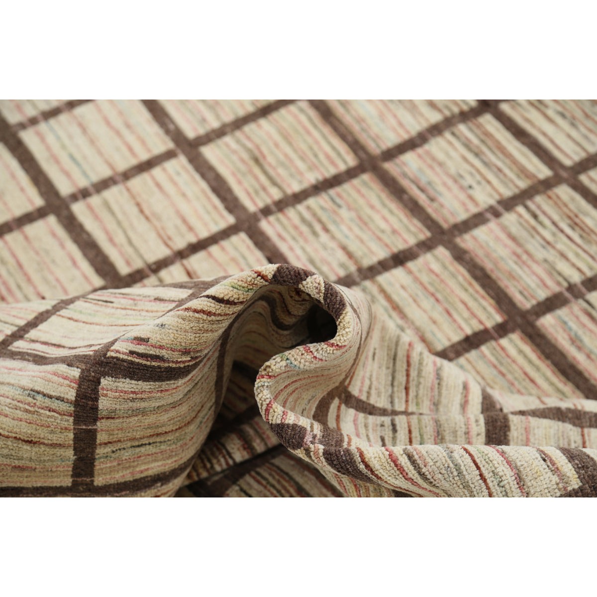 Modcar 8x10 Handmade Double Knotted Washable Wool Rug - Colorful