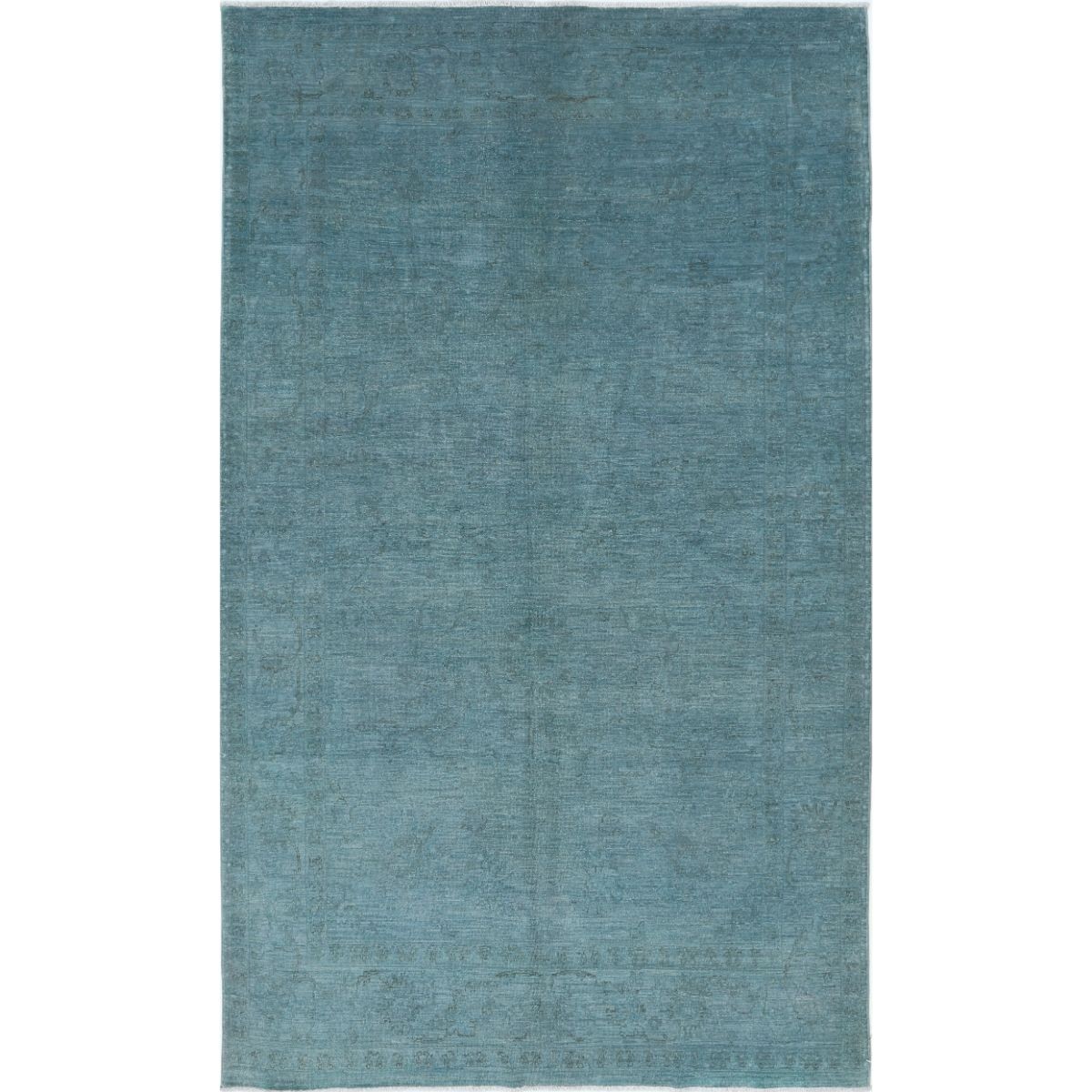 Fine 6x10 Handmade Double Knotted Washable Wool Rug - Monochormatic