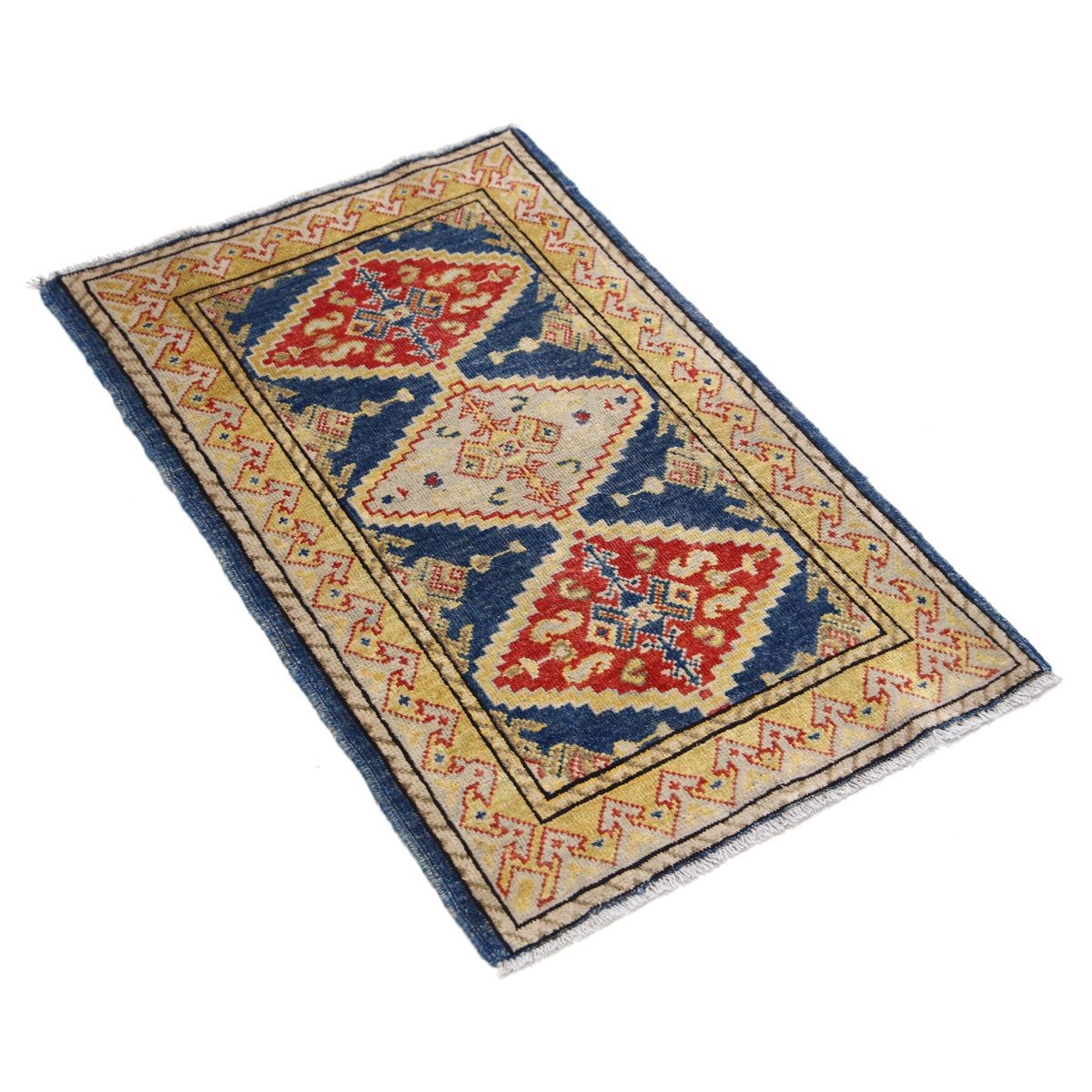 Revival 2x3 Handmade Double Knotted Washable Wool Rug - Colorful