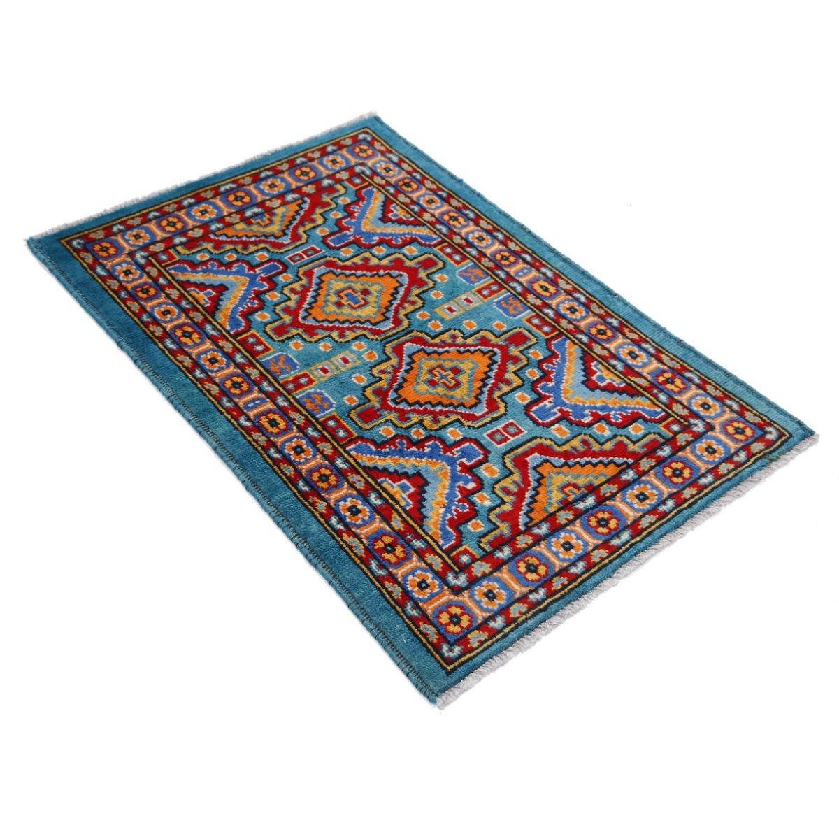 Revival 3x4 Handmade Double Knotted Washable Wool Rug - Colorful