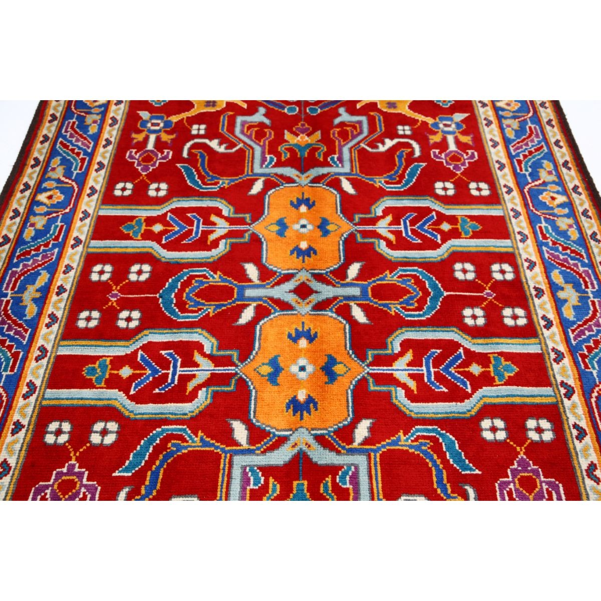 Revival 6x8 Handmade Double Knotted Washable Wool Rug - Colorful