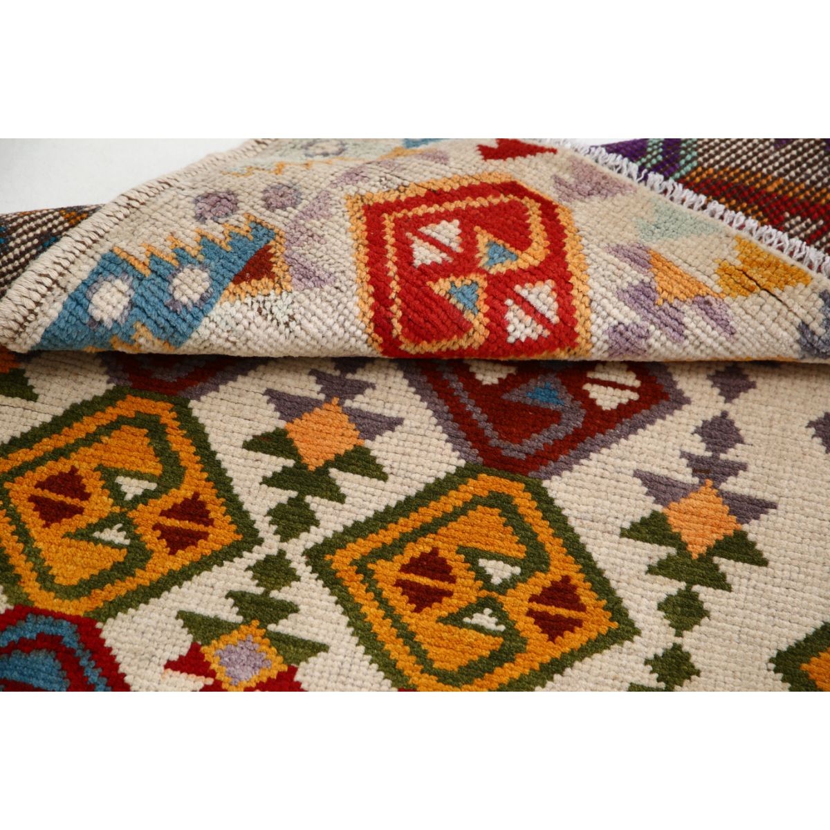 Revival 3x4 Handmade Double Knotted Washable Wool Rug - Colorful