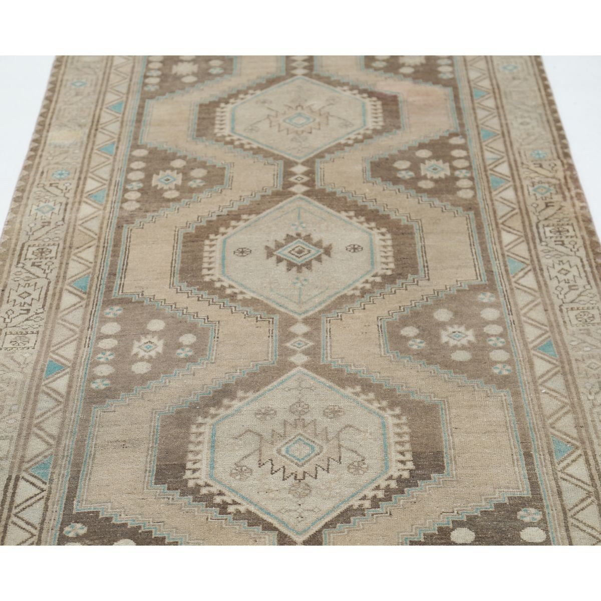Vintage 3x12 Handmade Double Knotted Washable Wool Runner - Soft Hues