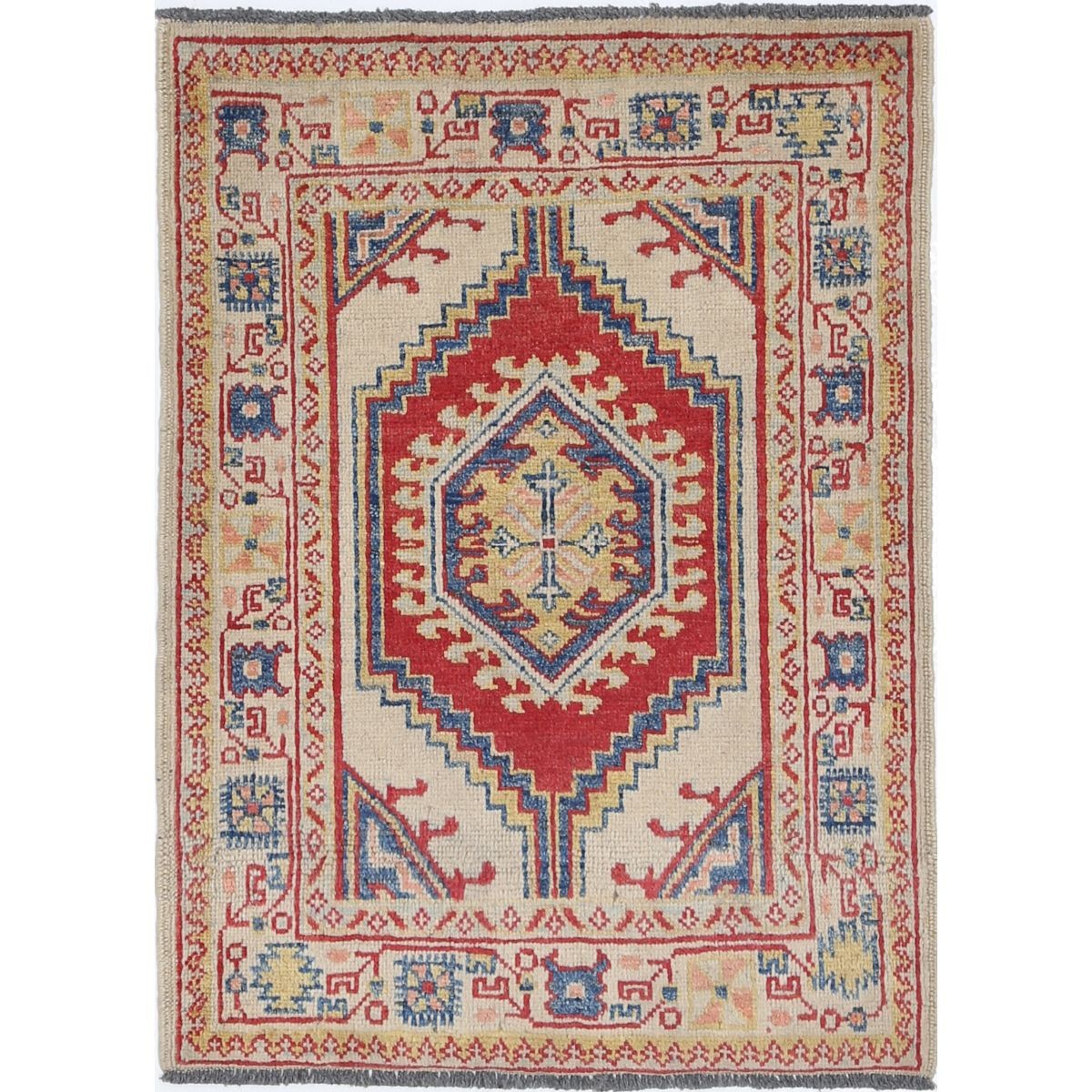 Revival 2x3 Handmade Double Knotted Washable Wool Rug - Colorful