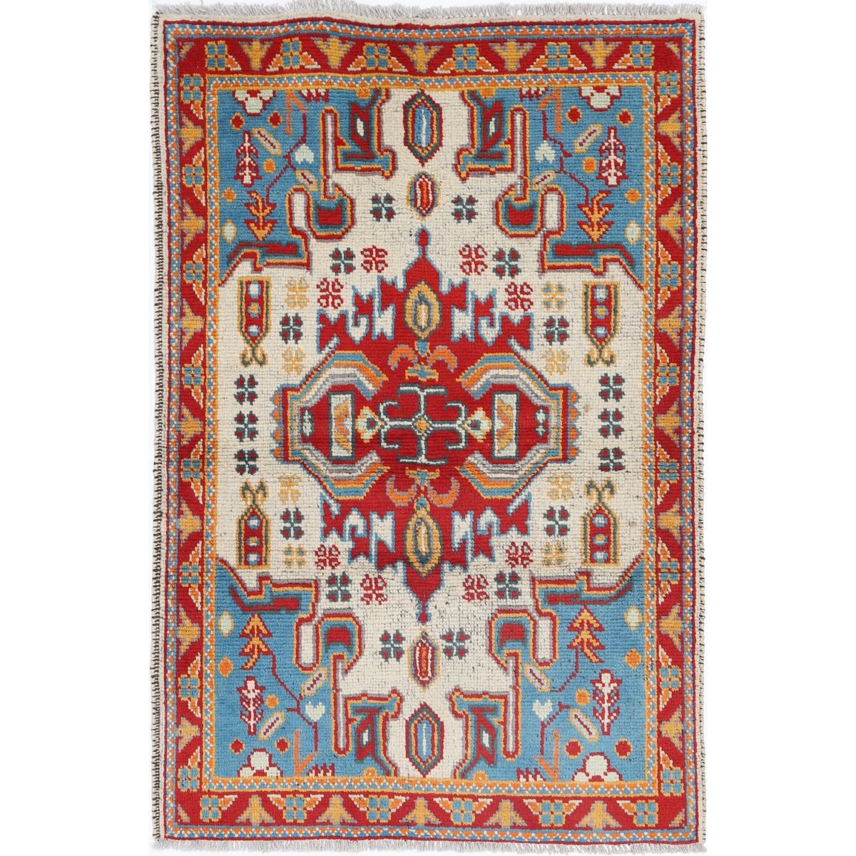 Revival 3x5 Handmade Double Knotted Washable Wool Rug - Colorful