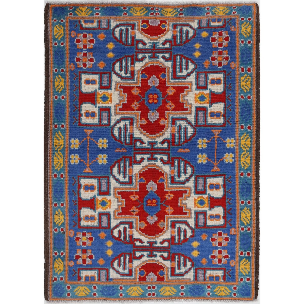 Revival 3x4 Handmade Double Knotted Washable Wool Rug - Colorful