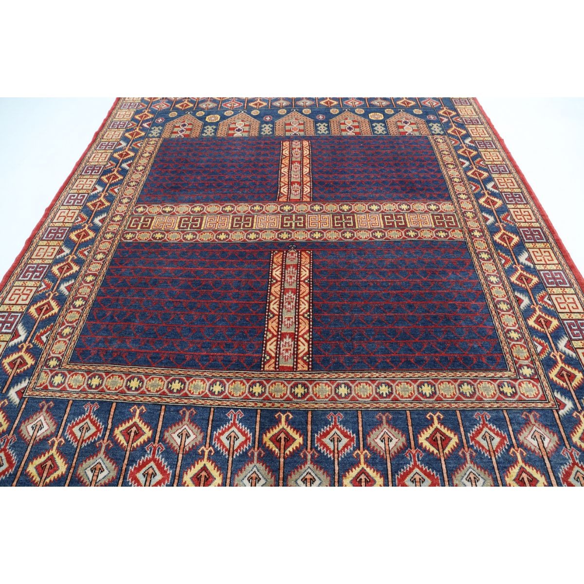 Revival 8x10 Handmade Double Knotted Washable Wool Rug - Colorful