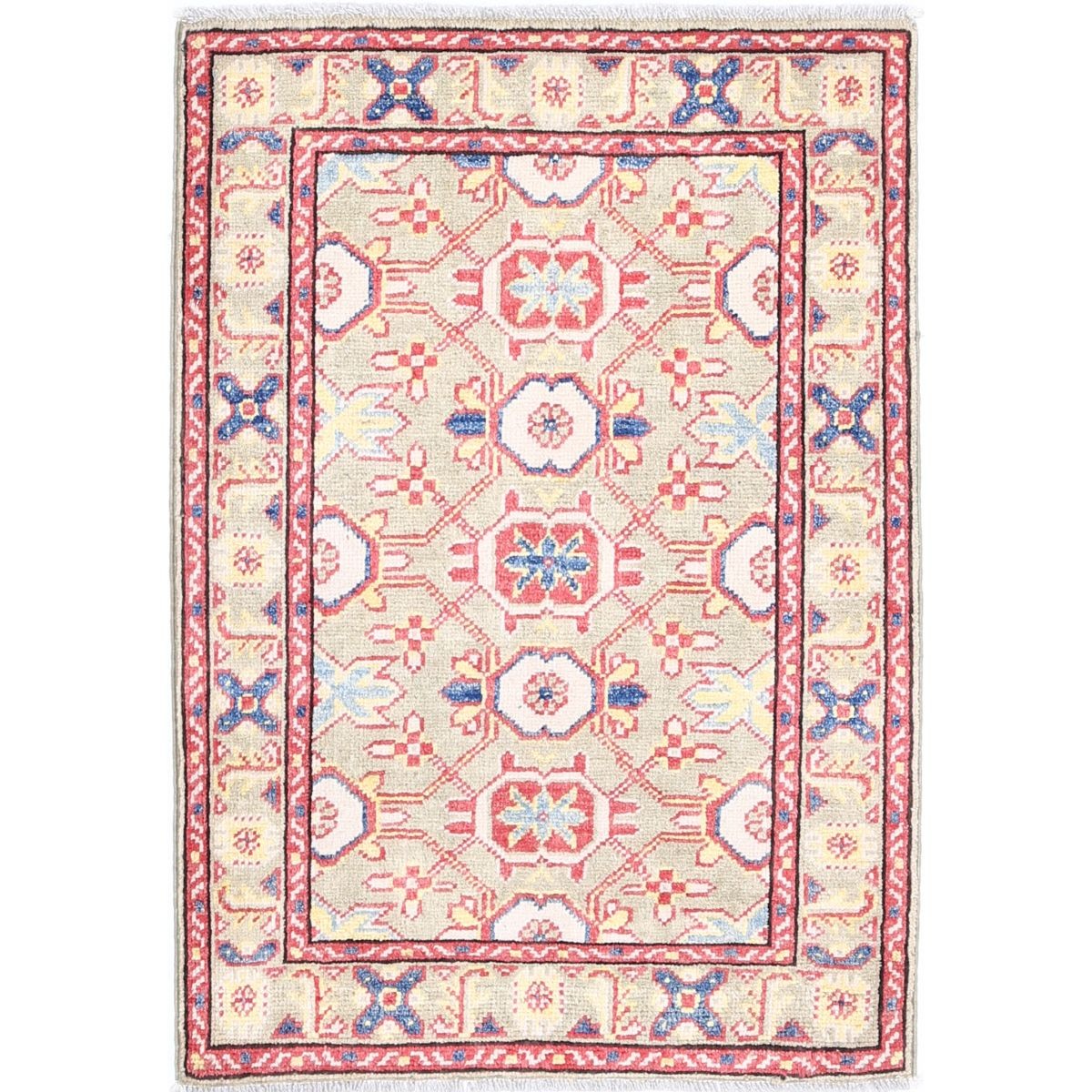 Revival 2x3 Handmade Double Knotted Washable Wool Rug - Colorful