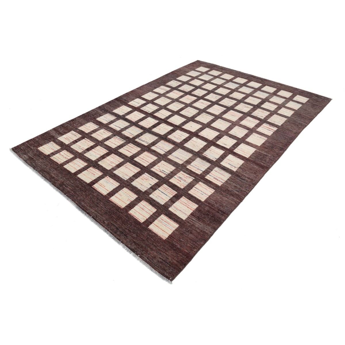 Modcar 6x9 Handmade Double Knotted Washable Wool Rug - Colorful