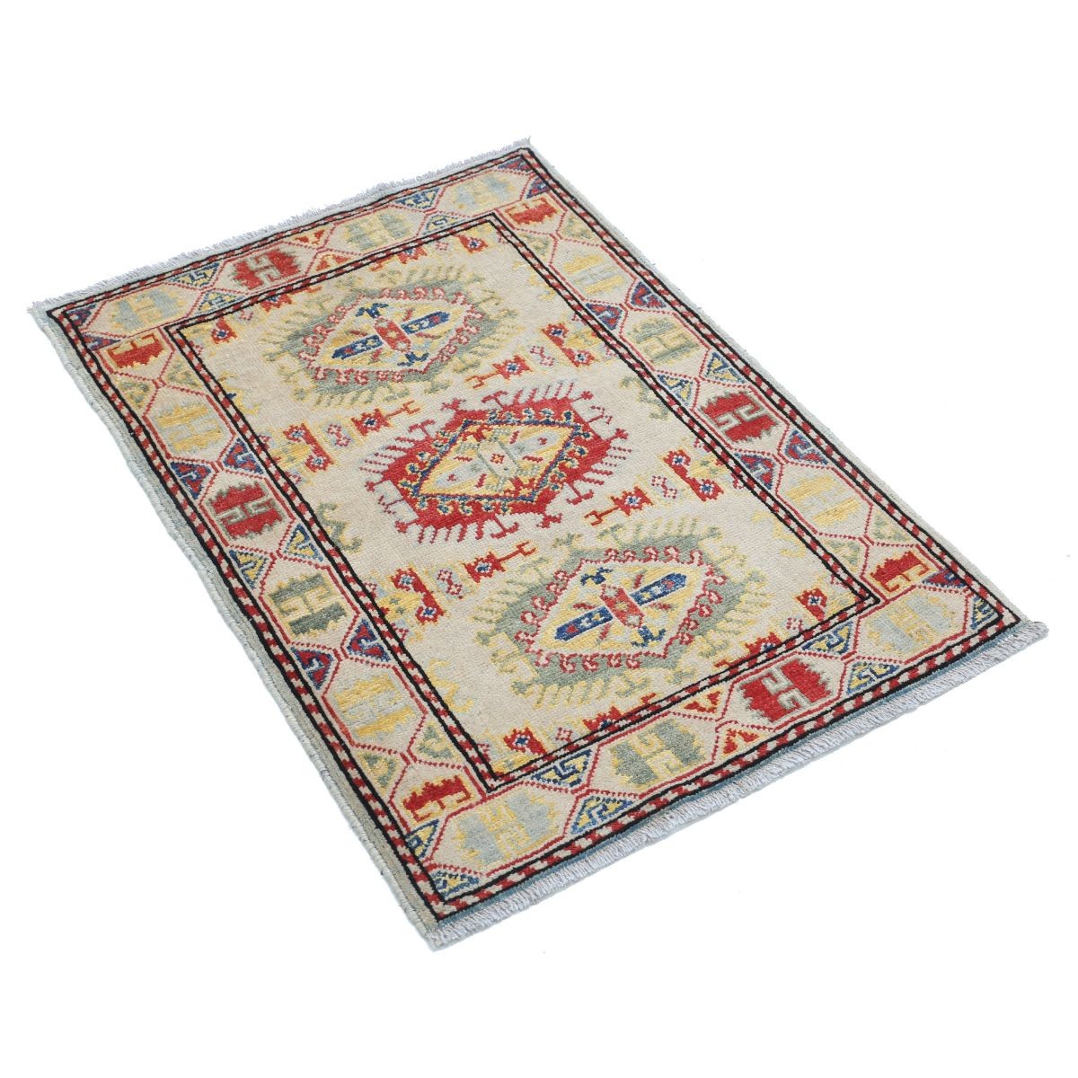 Revival 2x3 Handmade Double Knotted Washable Wool Rug - Colorful