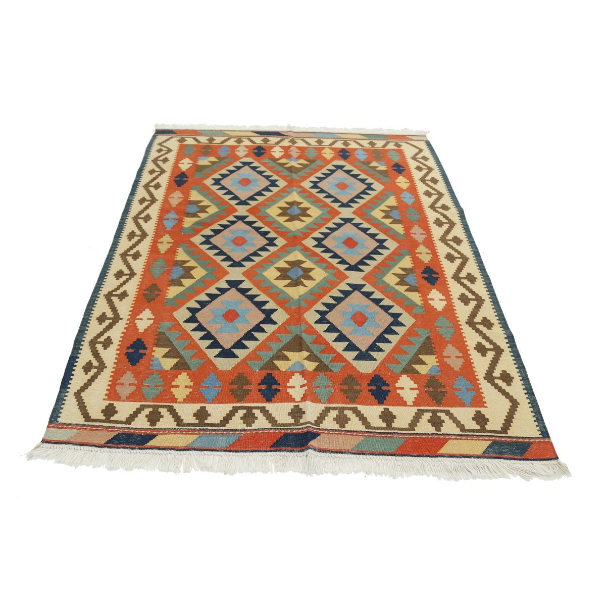 Kafkaas 5x7 Hand Woven Washable Wool Rug - Colorful