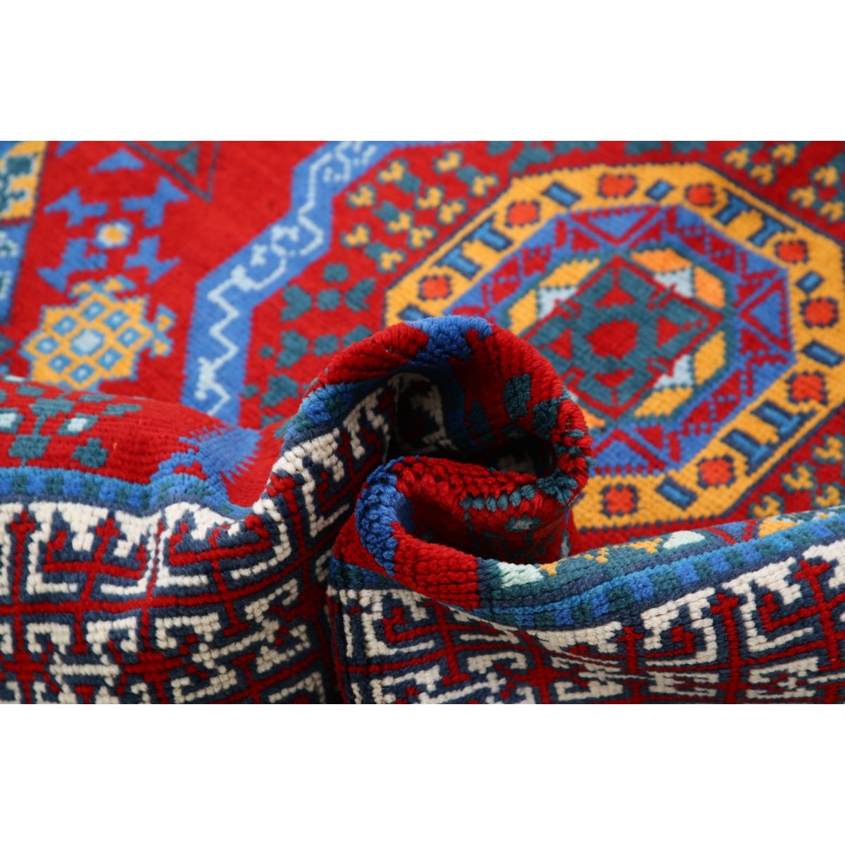 Revival 5x7 Handmade Double Knotted Washable Wool Rug - Colorful