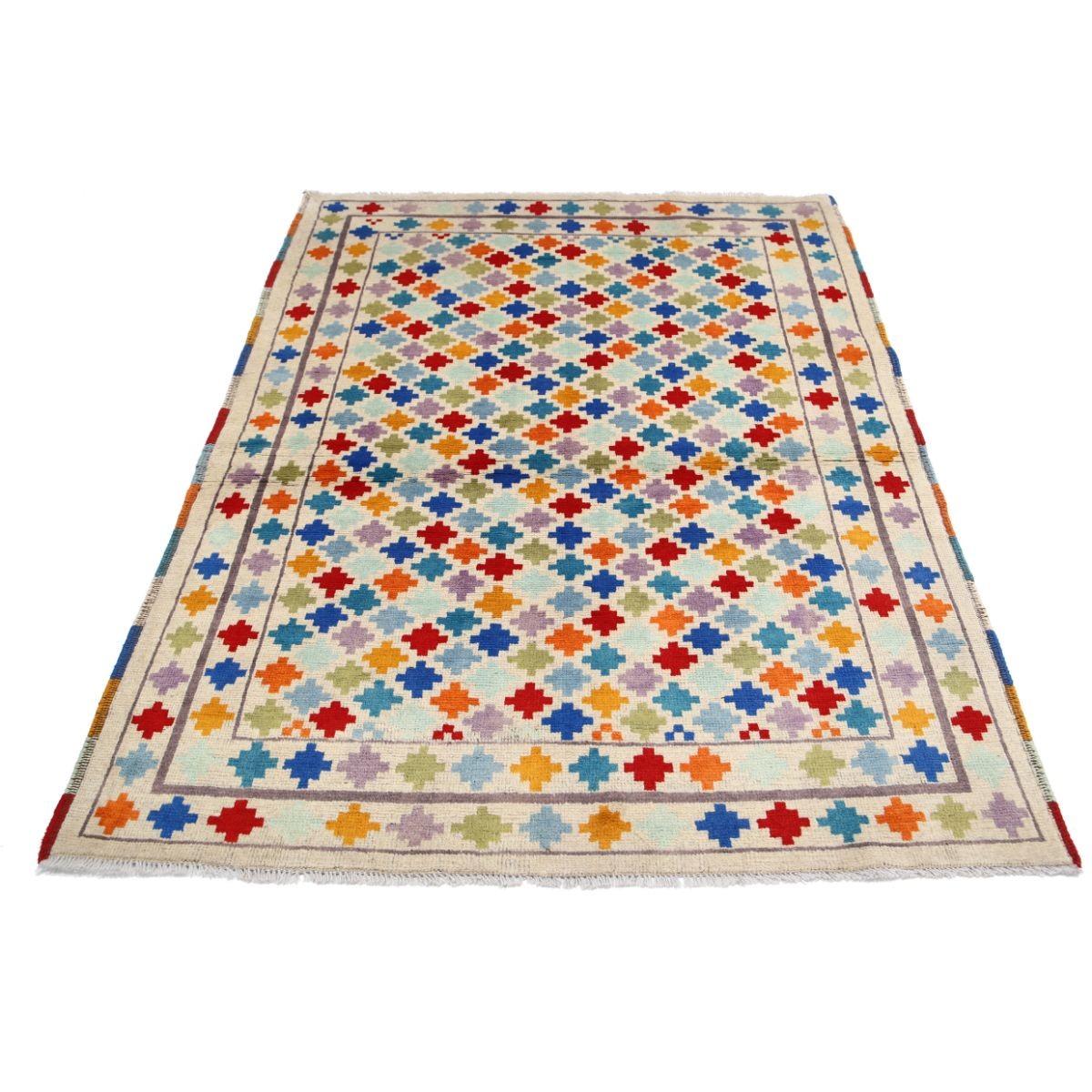 Revival 5x7 Handmade Double Knotted Washable Wool Rug - Colorful
