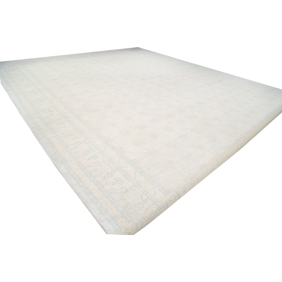Khotan 18x23 Handmade Double Knotted Washable Wool Rug - Soft Hues