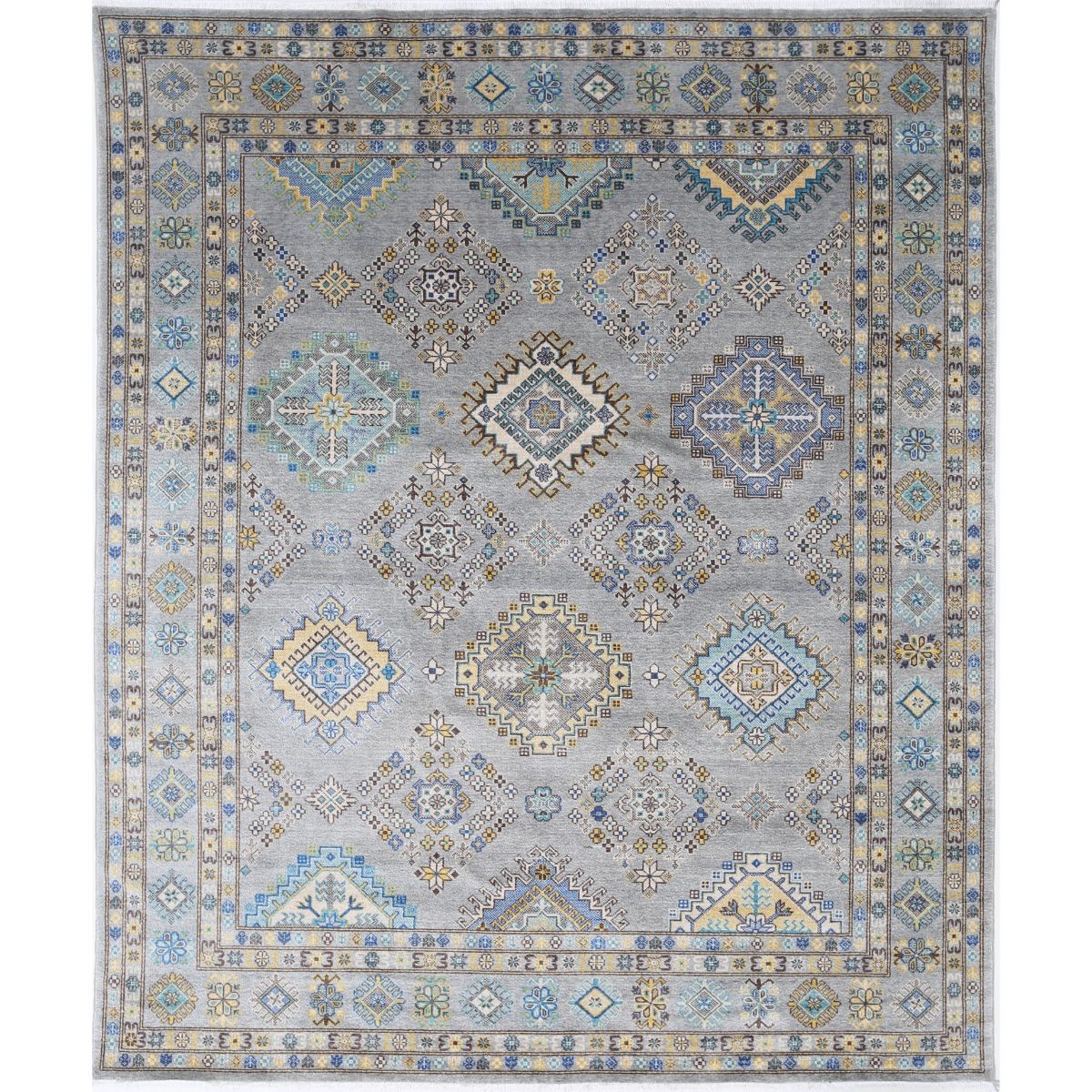 Kazak 8x9 Machine-Made Washable Wool Rug - Colorful