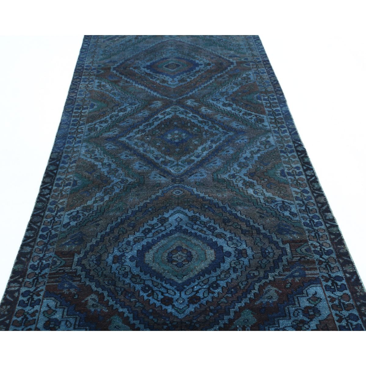 Overdye 4x11 Handmade Double Knotted Washable Wool Runner - Monochormatic