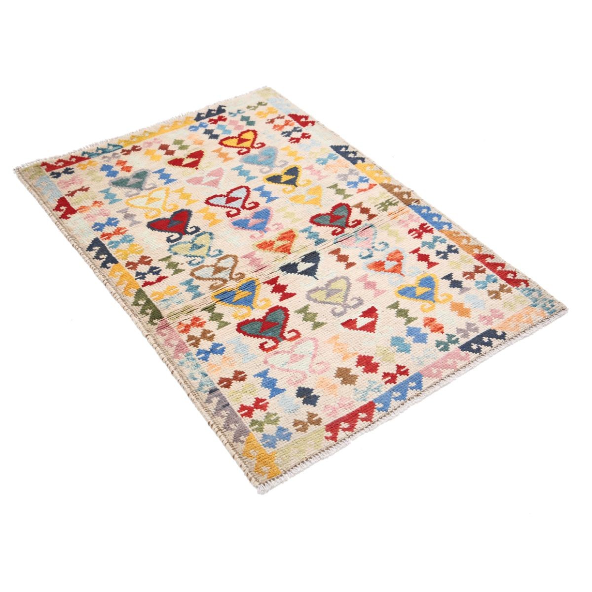 Revival 3x4 Handmade Double Knotted Washable Wool Rug - Colorful