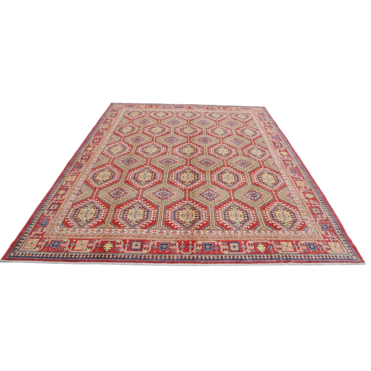 Revival 8x10 Handmade Double Knotted Washable Wool Rug - Colorful