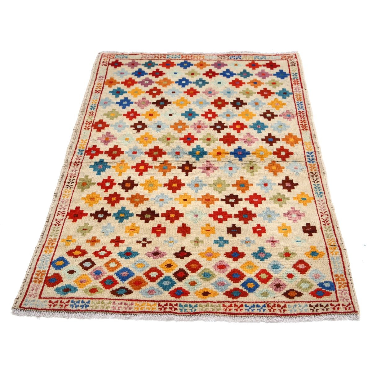 Revival 3x5 Handmade Double Knotted Washable Wool Rug - Colorful