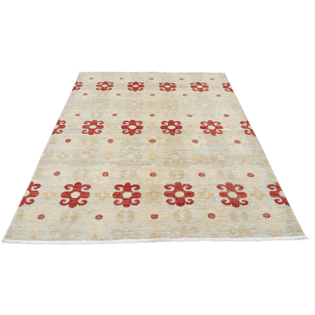 Modcar 6x8 Handmade Double Knotted Washable Wool Rug - Colorful