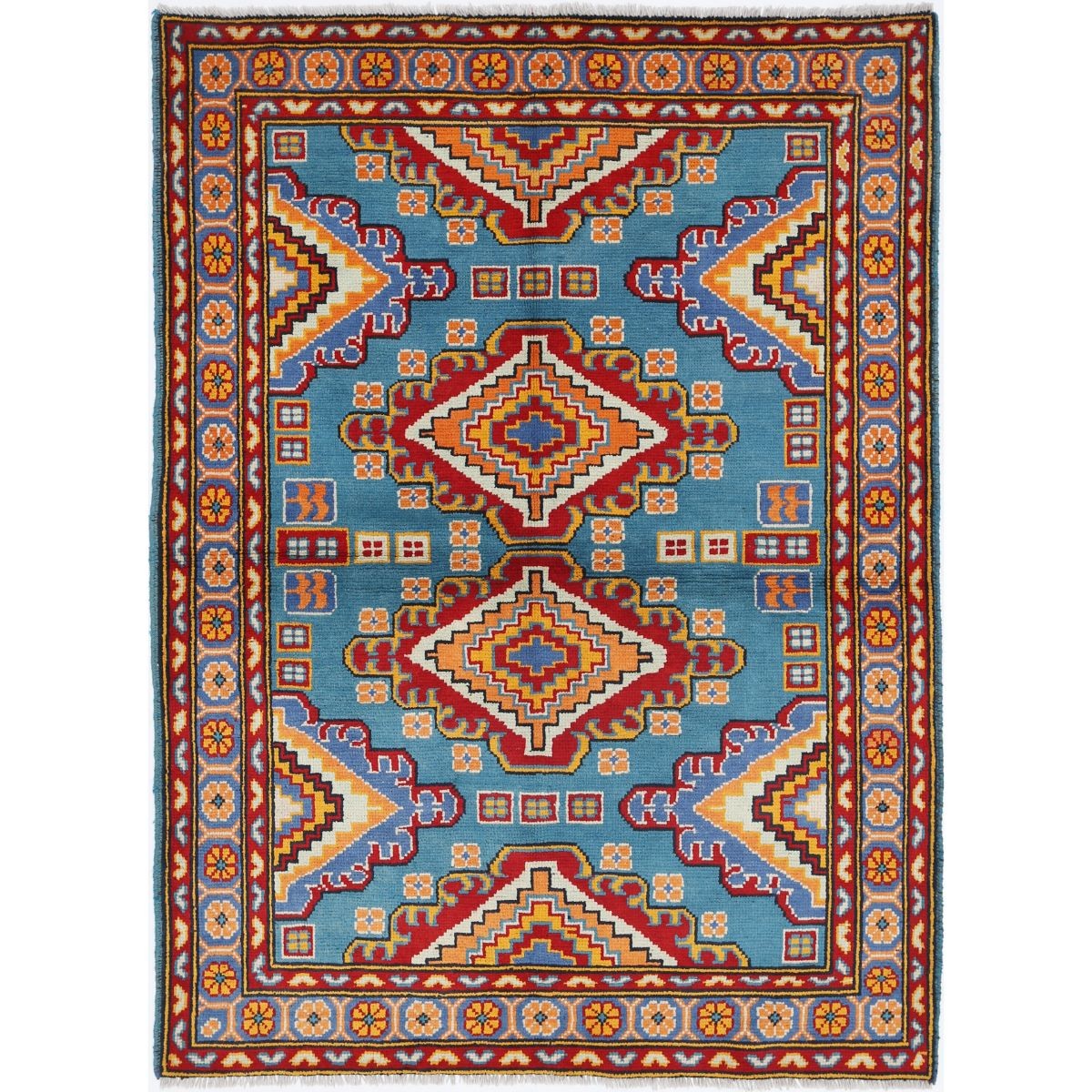 Revival 5x7 Handmade Double Knotted Washable Wool Rug - Colorful