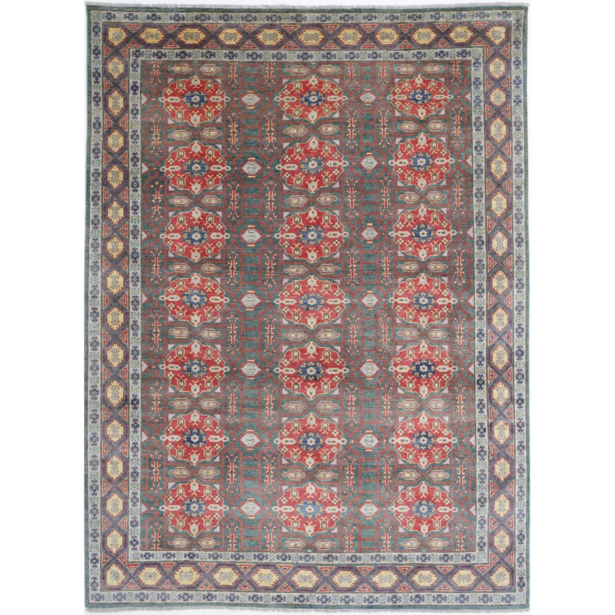 Revival 8x11 Handmade Double Knotted Washable Wool Rug - Colorful