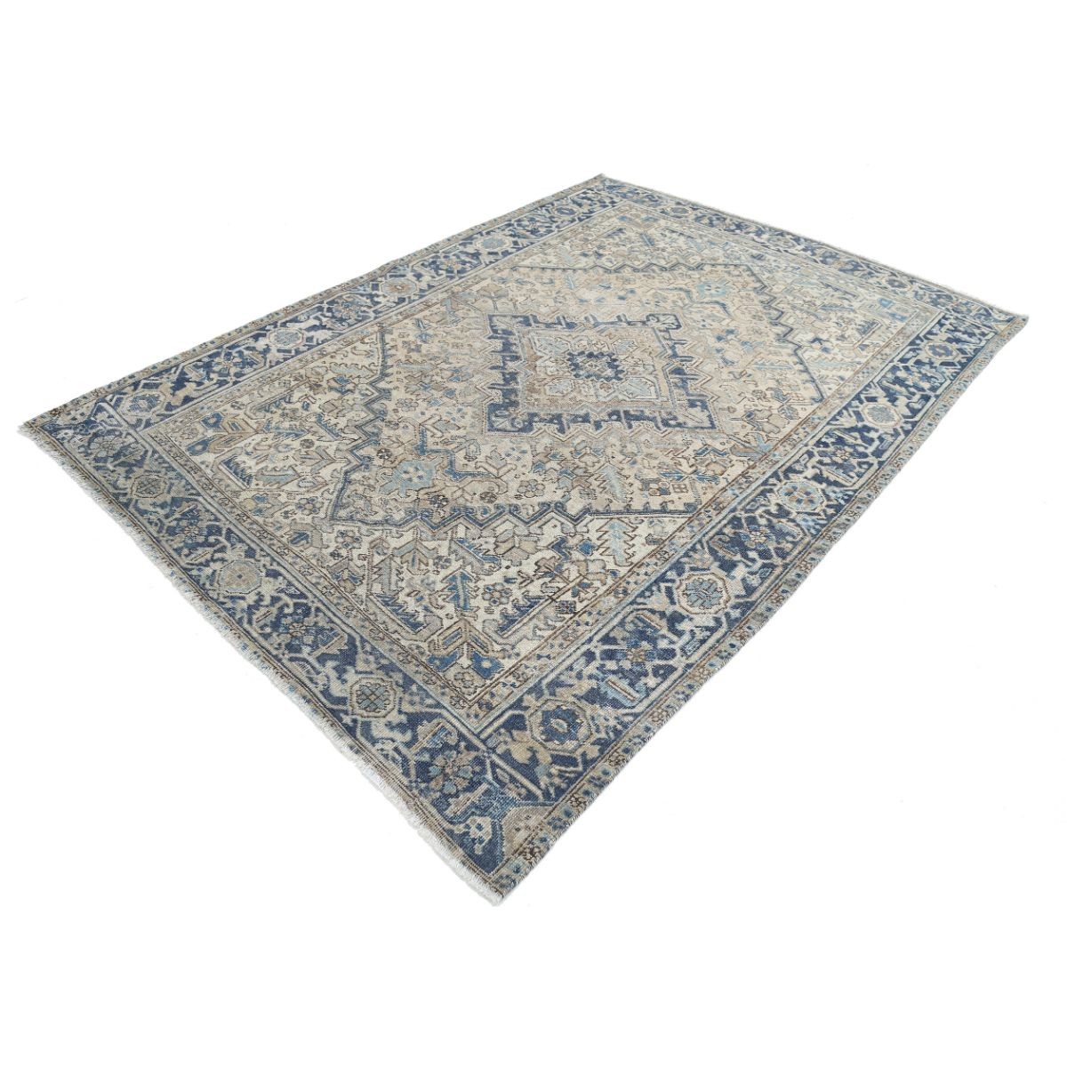 Vintage 6x9 Handmade Double Knotted Washable Wool Rug - Soft Hues