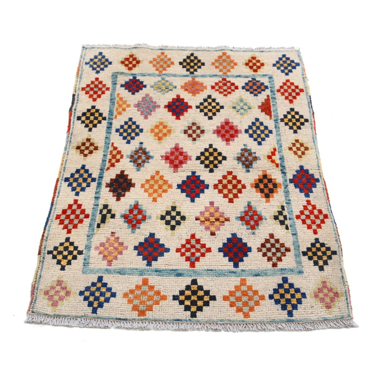 Revival 3x4 Handmade Double Knotted Washable Wool Rug - Colorful