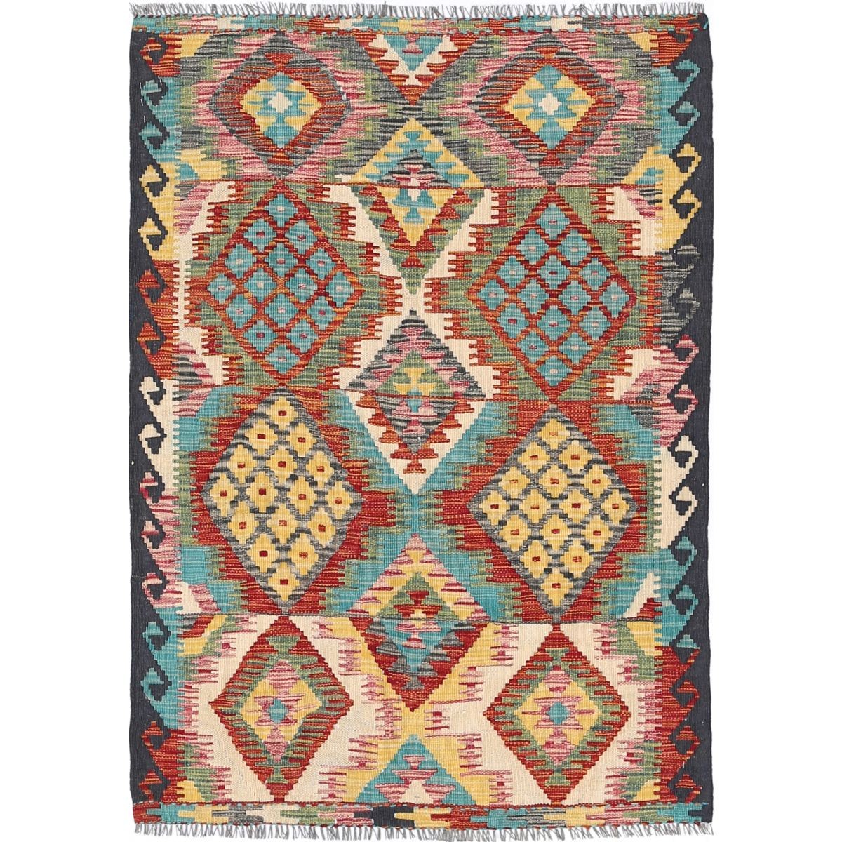 Maimana 3x5 Hand Woven Washable Wool Rug - Colorful