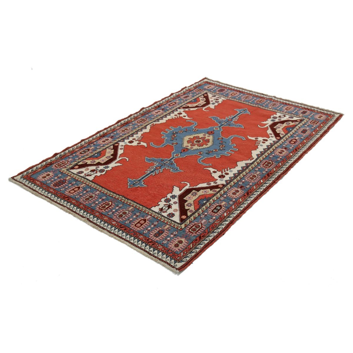 Sumak 4x7 Hand Woven Washable Wool Rug - Colorful