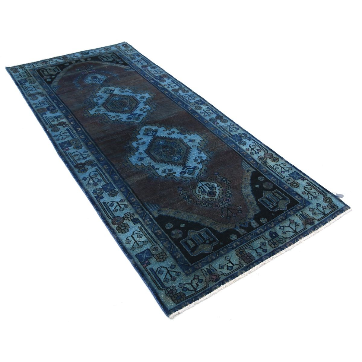 Overdye 4x8 Handmade Double Knotted Washable Wool Runner - Monochormatic