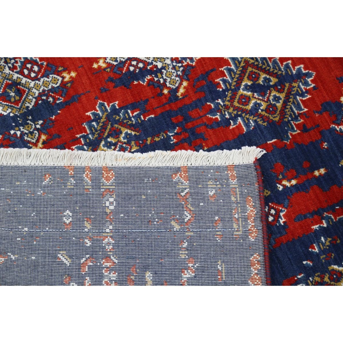 Ajrak 4x6 Machine-Made Washable Wool Rug - Colorful