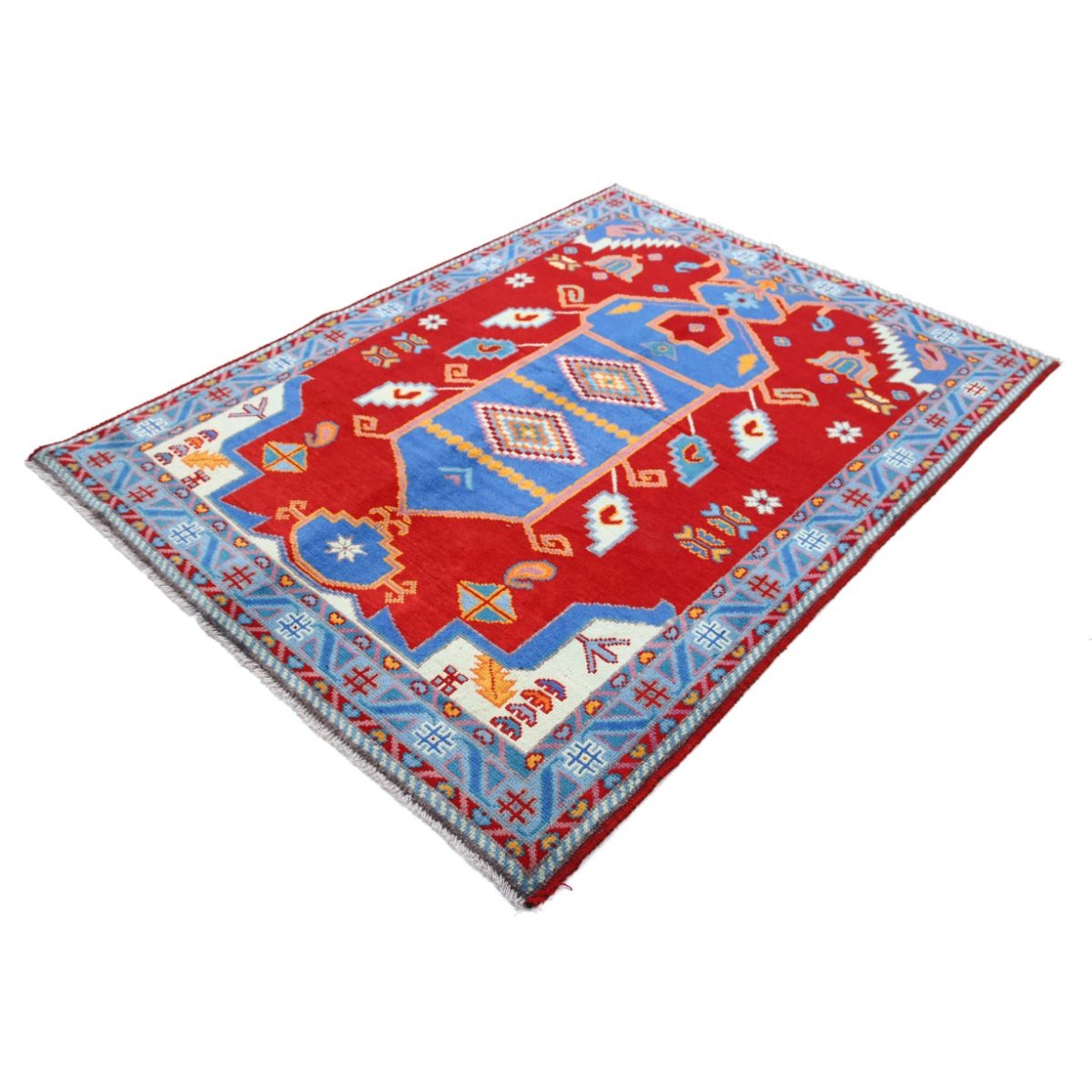 Revival 5x7 Handmade Double Knotted Washable Wool Rug - Colorful