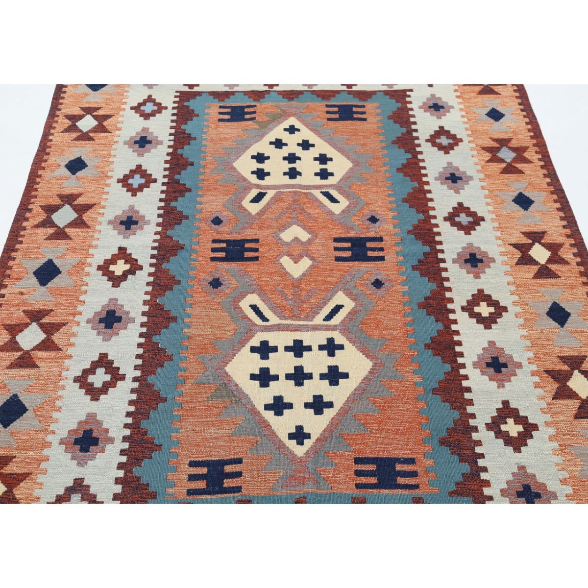 Kafkaas 5x7 Hand Woven Washable Wool Rug - Colorful