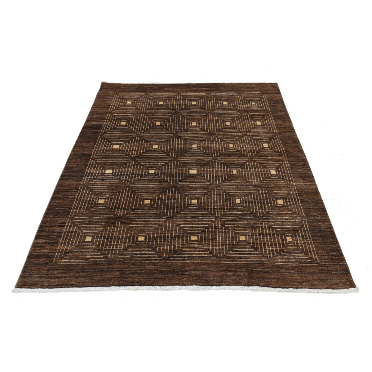 Modcar 5x6 Handmade Double Knotted Washable Wool Rug - Colorful