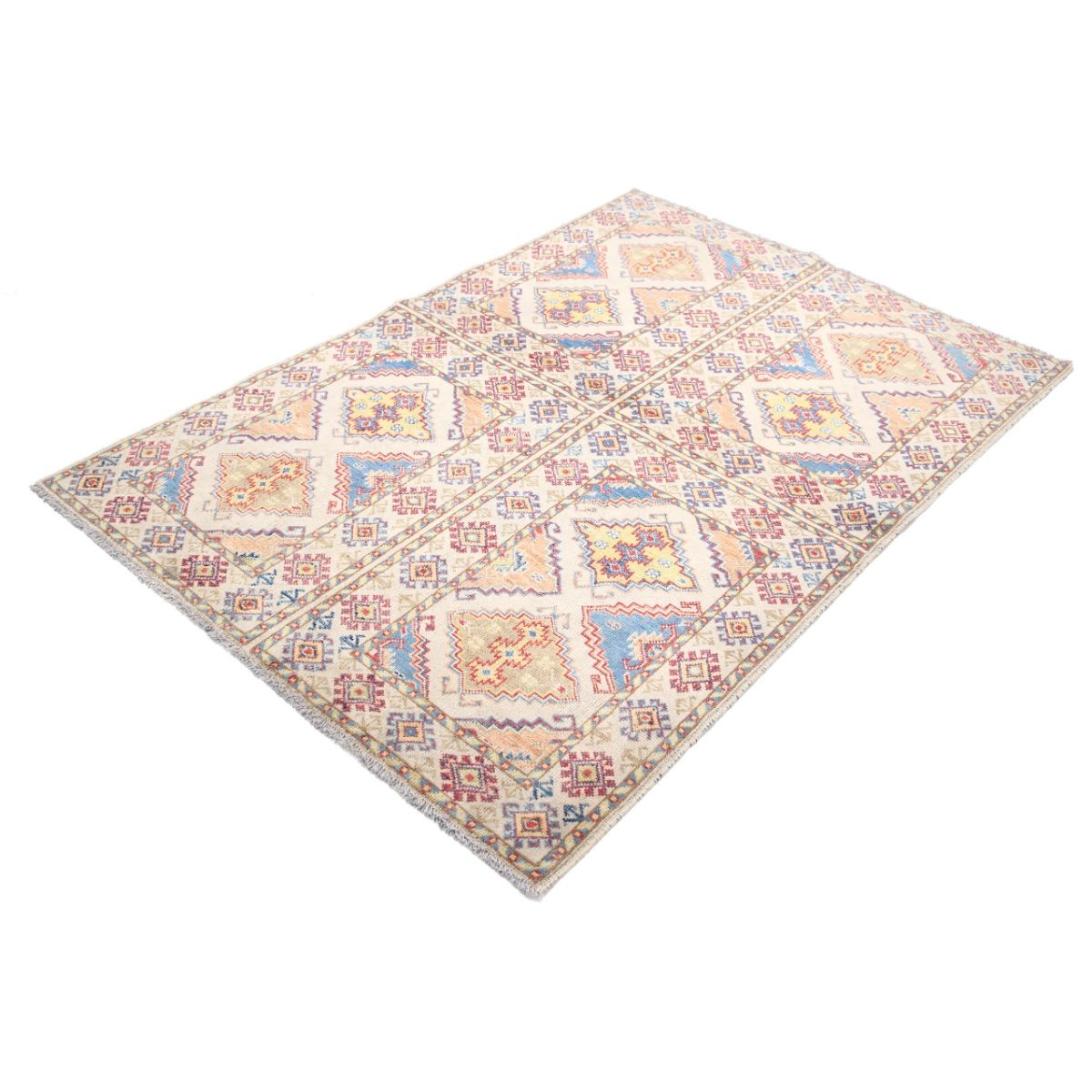 Revival 4x6 Handmade Double Knotted Washable Wool Rug - Colorful