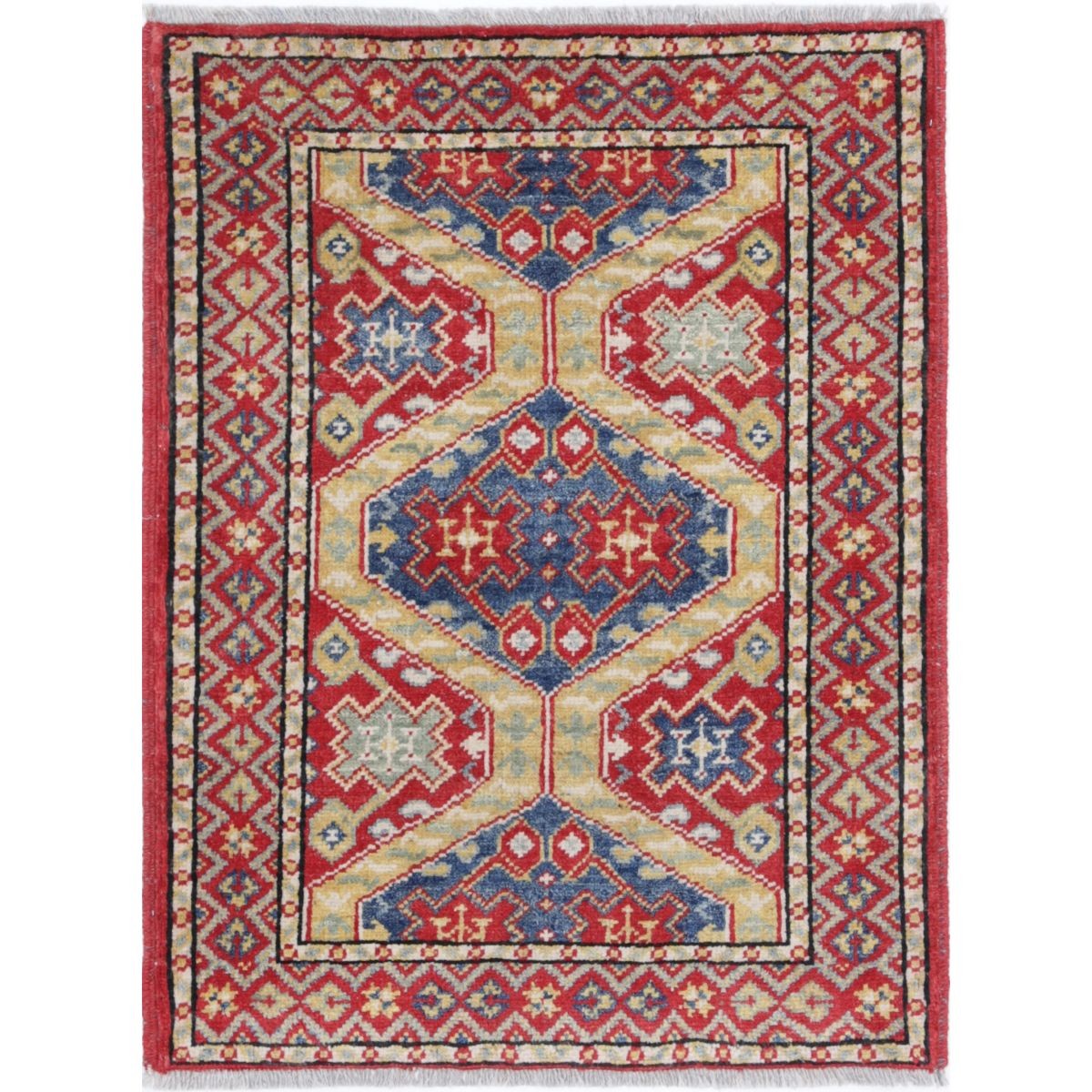 Revival 2x3 Handmade Double Knotted Washable Wool Rug - Colorful