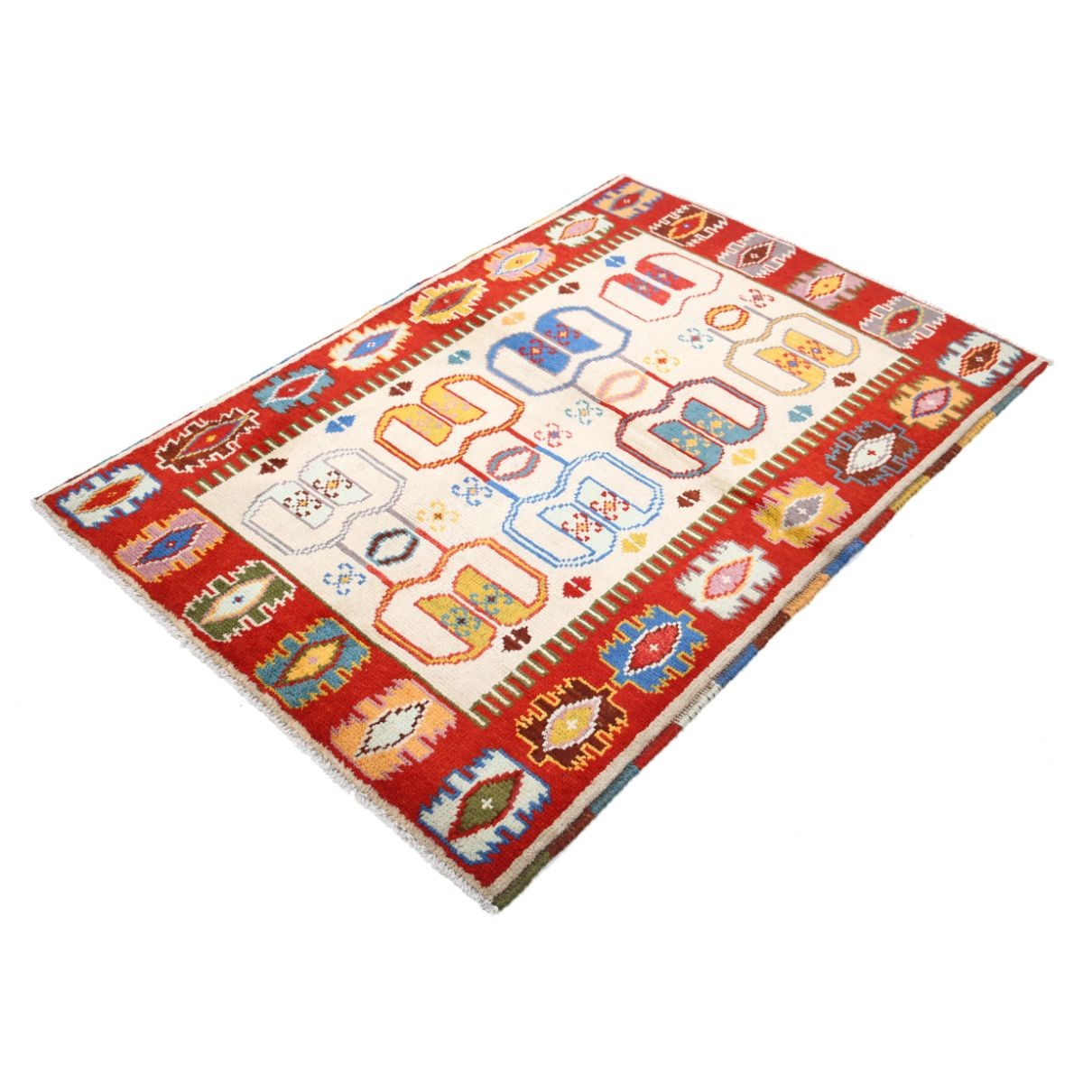 Revival 3x5 Handmade Double Knotted Washable Wool Rug - Colorful